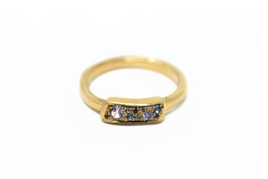 Diamond, Sapphire and Tanzanite Scatter Ring