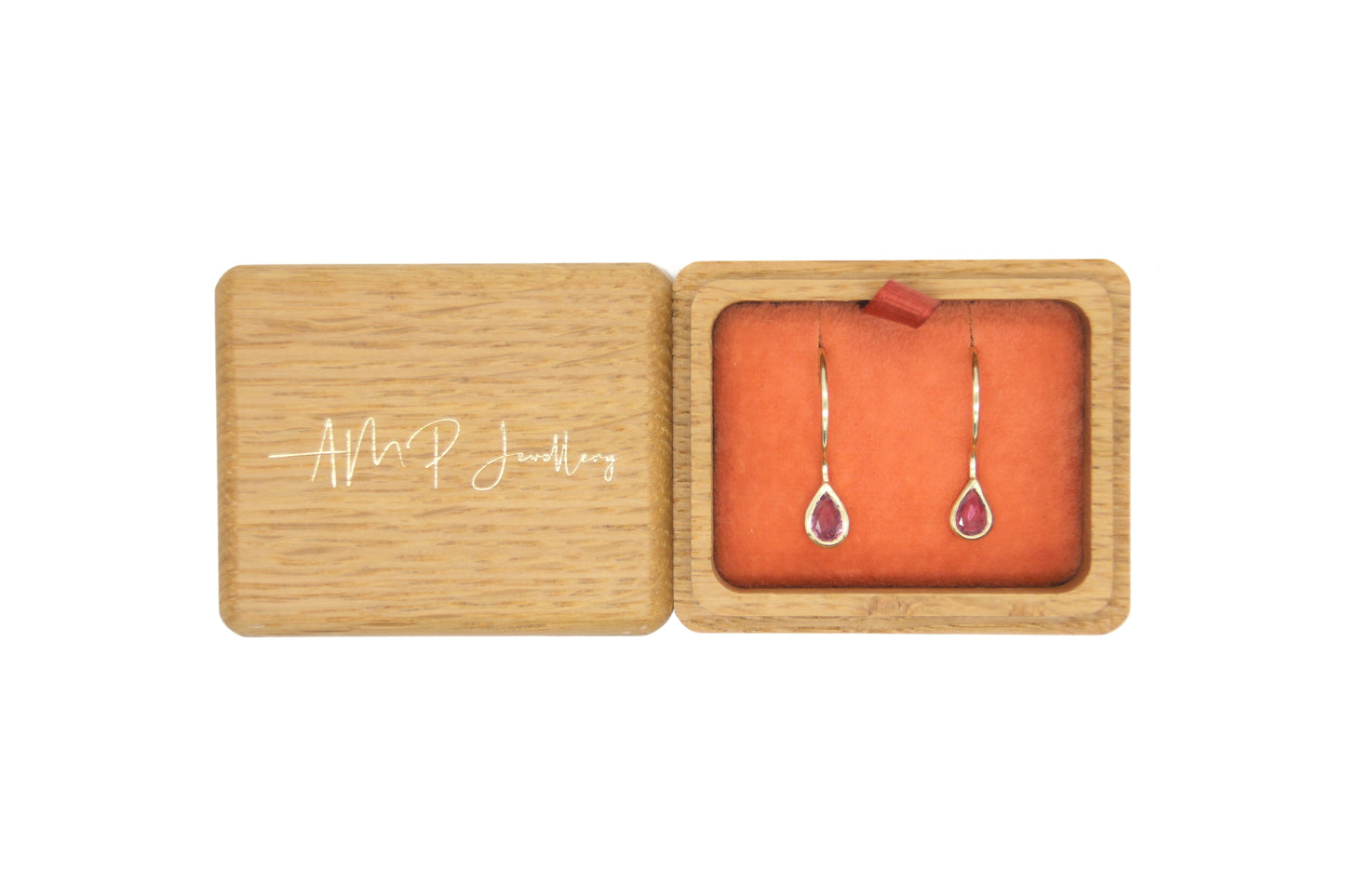 Pear Cut Ruby Earrings