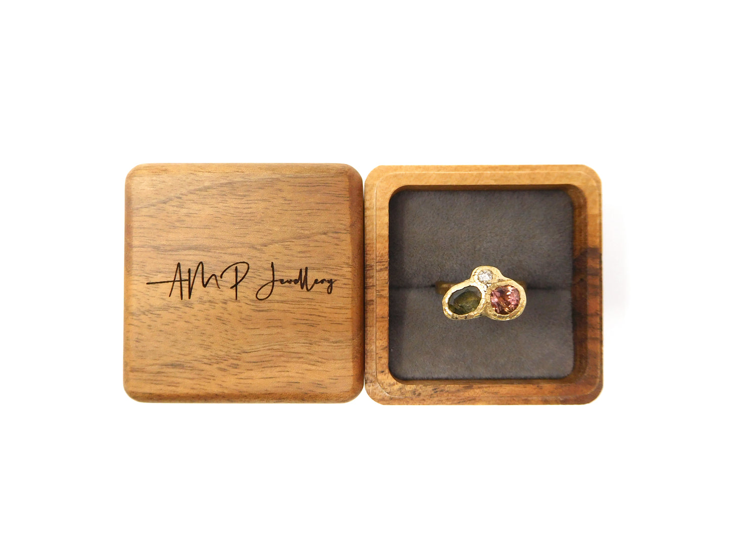 Tourmaline and Diamond Relic Ring