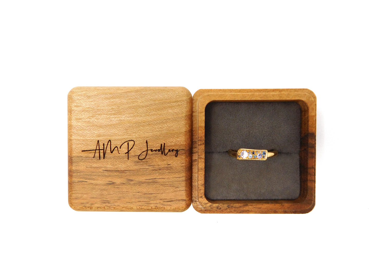 Diamond, Sapphire and Tanzanite Scatter Ring