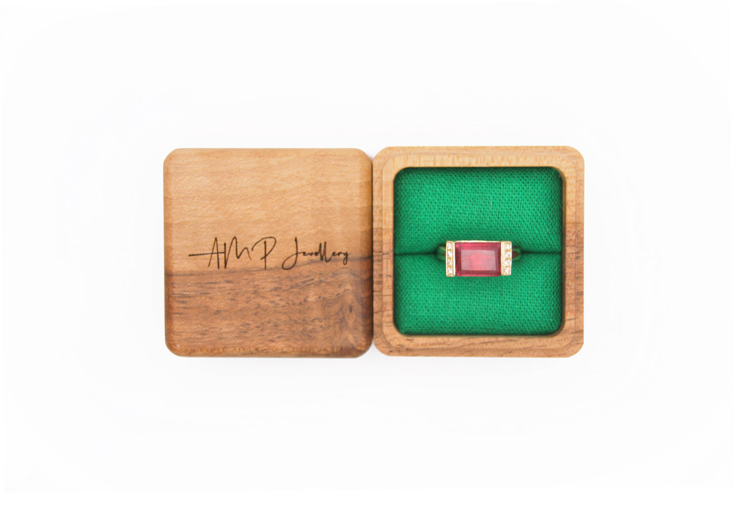 Tourmaline and Diamond Camber Ring