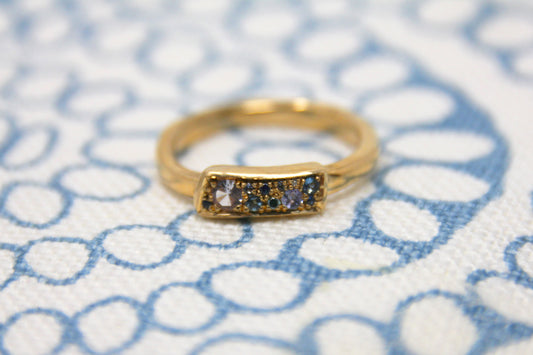 Diamond, Sapphire and Tanzanite Scatter Ring